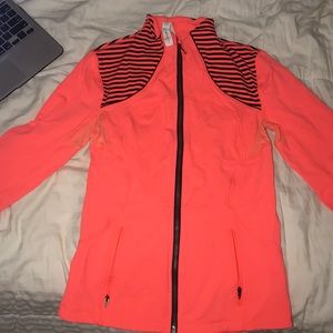 bright orange/pink lulu lemon long sleeve workout